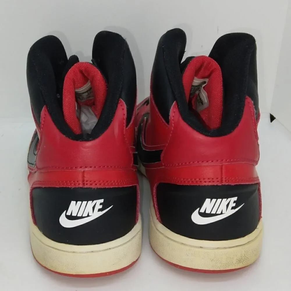 Nike Son of Force Boys Pre-owned Mid Red & Black Basketball Sneakers - sz. 7Y